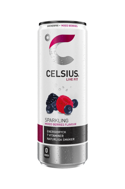 Celsius Mixed Berries 355 ml burk 24-pack