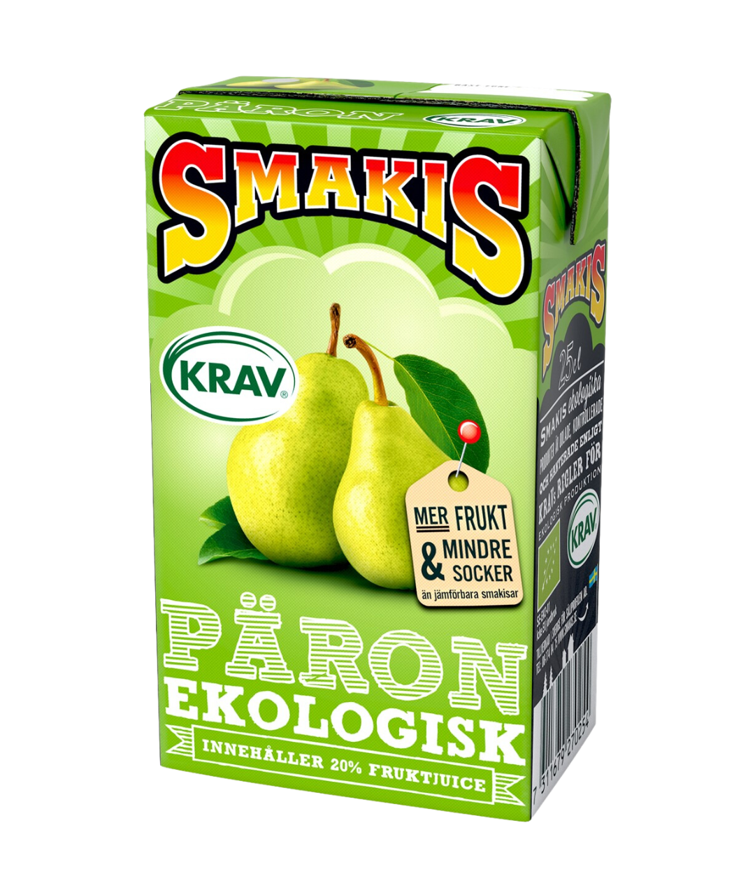 Smakis Päron KRAV 25cl tetra 27-pack