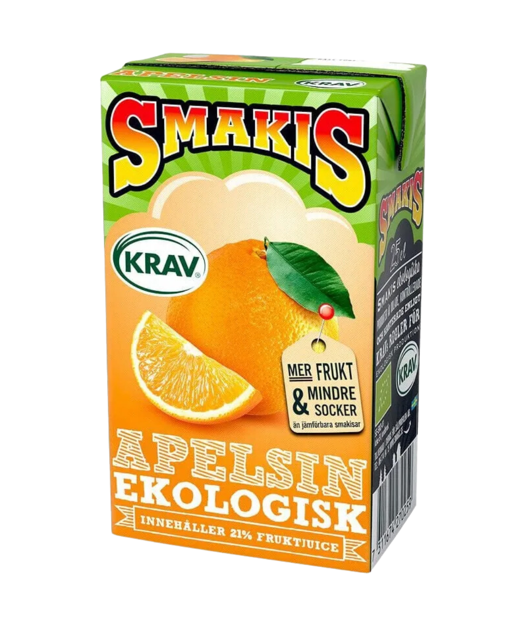 Smakis Apelsin KRAV 25cl tetra 27-pack