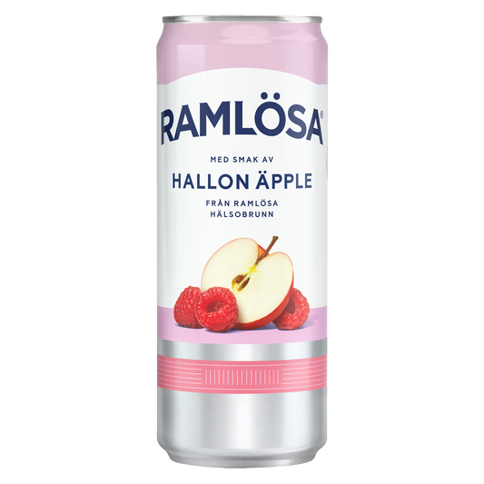 Ramlösa hallon äpple 33 cl burk 20-pack