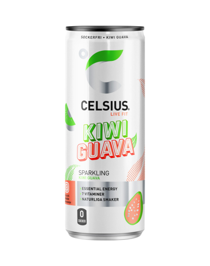 Celsius Kiwi Guava 355 ml burk 24-pack
