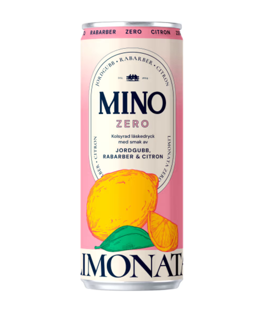 Mino Jordgubb & Rabarber/Citron Zero 33 cl burk 12-pack
