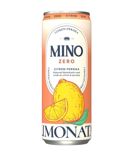 Mino Citron & Persika Zero 33 cl burk 12-pack