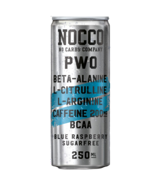 Nocco PWO Blue Raspberry 25cl burk 24-pack