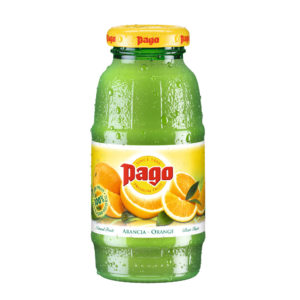 Pago Apelsin juice på liten glasflaska